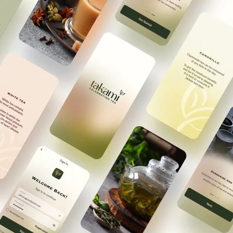 Mobile app design for Takami