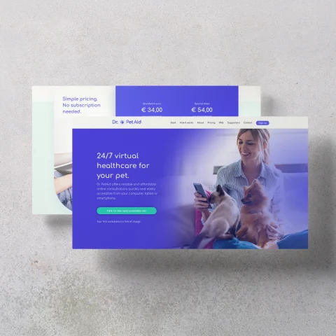Branding and web app design for PetAid
