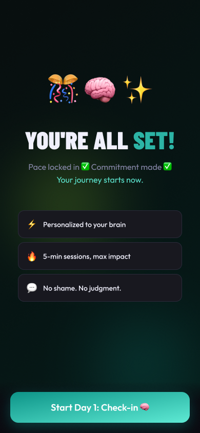 Redesigned Inflow onboarding completion screen
